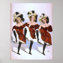 Three Ladies BURLESQUE Act VAUDEVILLE Poster