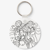 Three Ladies keychains by BeMusedArt Three Ladies keychains