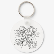 Three Ladies keychains by BeMusedArt Three Ladies keychains