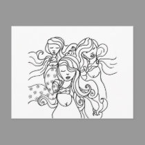 Three Ladies postcards