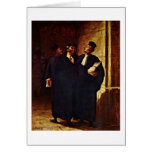 Three Lawyers In Conversation By Honore Daumier Greeting Cards