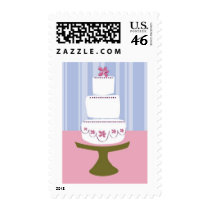Three Layered Wedding Cake postage by weddingchannel Three Layered Wedding Cake postage