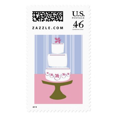Three Layered Wedding Cake Postage Stamps