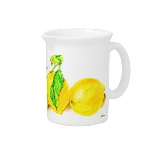 three lemons beverage pitcher