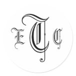 Three Letter Monogram Black & White Envelope Seal stickers
