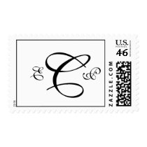 Three Letter Monogram Custom Wedding Postage