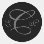 Three Letters Monogram Grey on Black Sticker