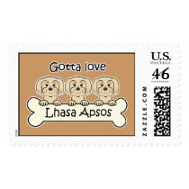 Three Lhasa Apsos Stamps