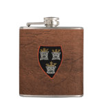 Three Lions - hip flask leather