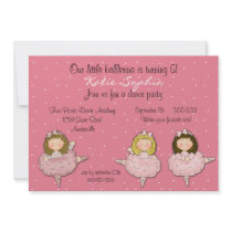 Three Little Ballerinas Invitation