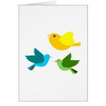 Three Little Birds Greeting Cards