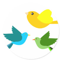 Three Little Birds Round Sticker