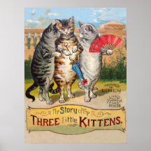 Three Little Kittens Mother Goose Poster