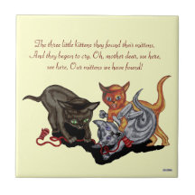 Three Little Kittens Ceramic Tiles