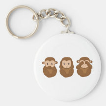 Three little monkeye key chains