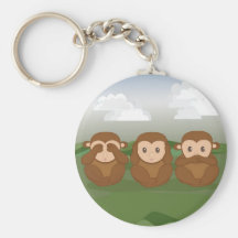 Three Little Monkeys Keychain