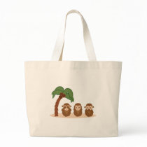 Three little monkeys - three macaquinhos tote bags