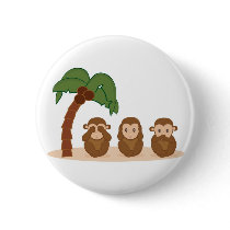 Three little monkeys - three macaquinhos pin