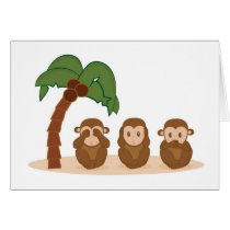 Three little monkeys - three macaquinhos card