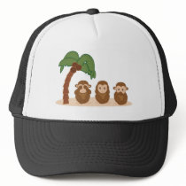 Three little monkeys - three macaquinhos trucker hat