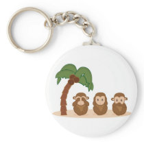 Three little monkeys - three macaquinhos keychains