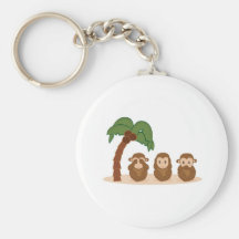Three little monkeys - three macaquinhos keychains