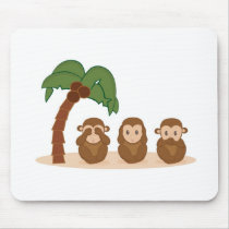 Three little monkeys - three macaquinhos mouse pad