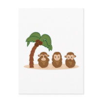 Three little monkeys - three macaquinhos postcards