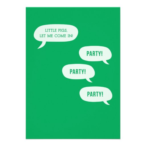 Three Little Pigs Third Birthday Invitation