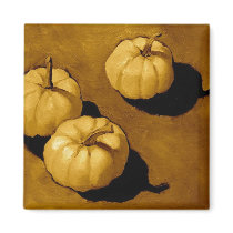 THREE LITTLE PUMPKINS: SEPIA: ART magnets