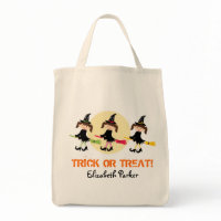 Three Little Witches Custom Trick-or-Treat Bag