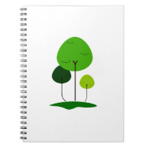 Three lollypop shaped tree eco design.png spiral notebook