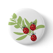 Three Lucky Ladybugs Buttons