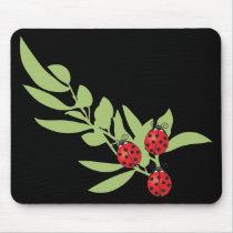 Three Lucky Ladybugs Mousepads