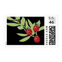 Three Lucky Ladybugs postage