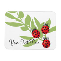 Three Lucky Ladybugs Vinyl Magnets