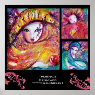 THREE MASKS print