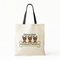 Three Miniature Pinschers bags by dogcartoons Three Miniature Pinschers bags