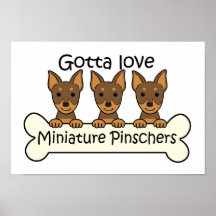 Three Miniature Pinschers Print