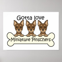 Three Miniature Pinschers Print