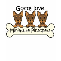 Three Miniature Pinschers t-shirts by dogcartoons Three Miniature Pinschers t-shirts