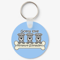 Three Miniature Schnauzers keychains by dogcartoons Three Miniature Schnauzers keychains