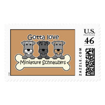 Three Miniature Schnauzers Stamps