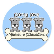 Three Miniature Schnauzers Sticker