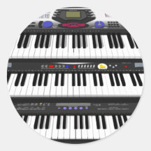 Three Modern Keyboards: Synthesizers: Round Sticker