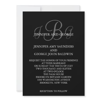 Three Monogram Initials Names Wedding Invitations invitation