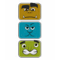 Three Monster Faces t-shirts