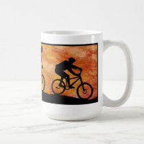Three Mountain Bikers at Dawn mugs