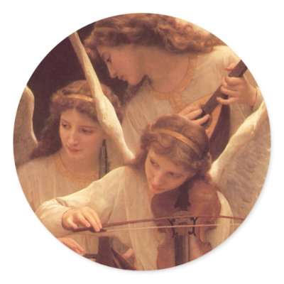 Three Musical Angels Christmas Sticker