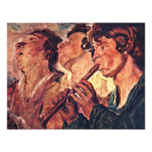 Three Musicians By Jordaens Jacob (Best Quality) Custom Invitation